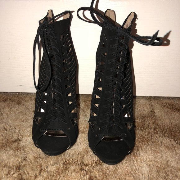 Platform Peep-toe Booties Heels ❤️ - Picture 3 of 5